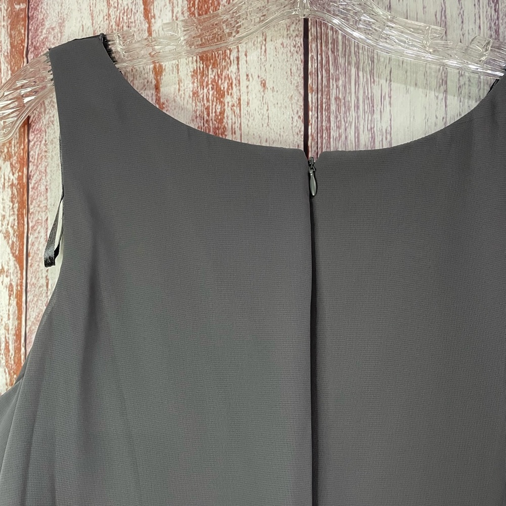 Grey Sleeveless Tiered Ruffled Beaded Dress Women's Size 18W S.L. Fashions #5003 - Picture 5 of 15